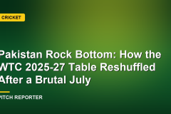 Pakistan Rock Bottom: How the WTC 2025-27 Table Reshuffled After a Brutal July