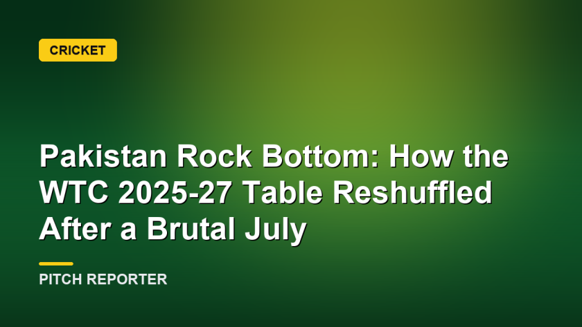 Pakistan Rock Bottom: How the WTC 2025-27 Table Reshuffled After a Brutal July